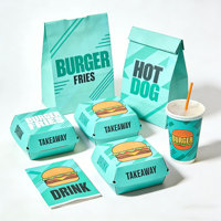 Boîte d'emballage personnalisée pour frites à emporter, boîte à chips, conteneur pour restauration rapide, boîte pour nuggets de poulet frit, ensemble de boîtes pour hamburgers