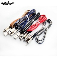 3f 6f Tipe C kabel pengisi daya USB kepang jalur Data 10 kaki Jeans ponsel standar kabel nilon stok seng Aloi Al Aloi TPE 1M
