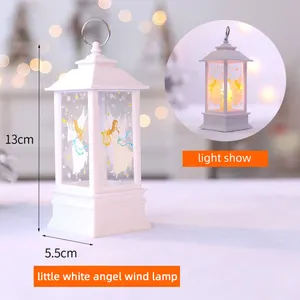 Lentera Angin Gaya Nordic Hadiah Dekorasi Natal Ornamen Bercahaya Lilin LED