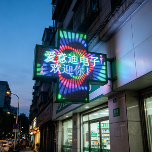 Écran LED croisé double face couleur haute qualité 128 cm (P4, P8, P16) pour affichage extérieur étanche pour pharmacie - Product Image 2