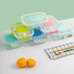 800ml Bento Box OEM Food Storage Container with Vacuum Sealed Airtight Lid BPA Free 1 Glass-like Tritan with Manual Pump