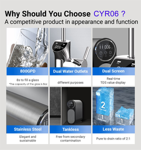 Système de purification d'<span class=keywords><strong>eau</strong></span> sous évier à flux direct haute efficacité 600G 800G avec boîtier en acier inoxydable, machine d'osmose inverse RO - Product Image 5