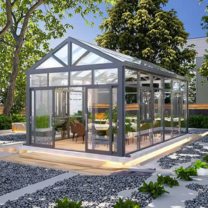 맞춤형 현대 알루미늄 합금 썬룸 방음 차양 유리 삼각형 캠핑용 홈-국경 간 창고 홀 - Product Image 6