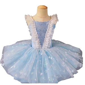 Vestito da ballo per bambine, gonna da balletto senza maniche in poliestere con paillettes, costume da piccolo cigno - Product Image 4