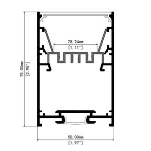 50 mét * 75 mét pendent gắn <span class=keywords><strong>LED</strong></span> tuyến tính ánh sáng lên và xuống được thiết kế cho <span class=keywords><strong>LED</strong></span> MODULE Anodised Nhôm PC Frosted Bìa - Product Image 2