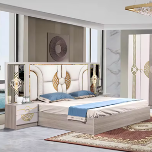 Ensemble de <span class=keywords><strong>Chambre</strong></span> à Coucher Complet 5 Pièces Grand Lit avec Rangement, Structure en Bois Massif, Meuble Moderne de Luxe - Product Image 2