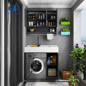 Mobile Coprilavatrice da Bagno con Lavabo Singolo o Doppio e Specchio per Bagno Hotel - Product Image 2