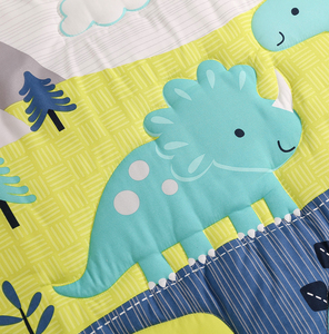 Juego <span class=keywords><strong>de</strong></span> ropa <span class=keywords><strong>de</strong></span> cama <span class=keywords><strong>de</strong></span> poliéster para niños y niñas, juego <span class=keywords><strong>de</strong></span> edredón para <span class=keywords><strong>cuna</strong></span> <span class=keywords><strong>de</strong></span> dinosaurios, color naranja, 4 piezas - Product Image 4
