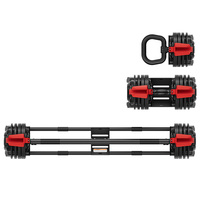 Ensemble d'haltères réglables en acier de 27 kg avec poids à disques, barre longue, logo personnalisé, kettlebell, équipement durable – Vente directe usine