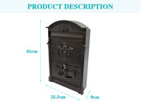 Hu-buy En gros Boîte aux lettres murale vintage baroque antique en métal étanche pour la maison