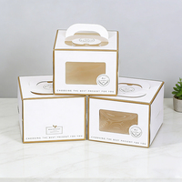 Cajas de Cartón Plegables Personalizadas para Pasteles y Postres, de Grado Alimenticio, con Laminado Mate, Grabado en Relieve, Reciclables, para Regalos