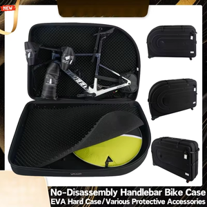 Estuche de Viaje para Bicicleta, Caja de Transporte Rígida de EVA para Bicicleta de Montaña y Carretera, con Protección para Manillar sin Desmontar y Varios Herramientas de Protección, Bolsa para Bicicleta - Product Image 2
