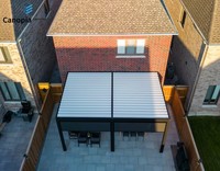 Pergola en aluminium à lames orientables pour l'extérieur de la maison, énergie solaire, stockage d'énergie, éco-pavillon, fabrication chinoise