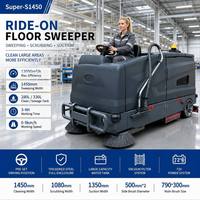 Autolaveuse autotractée S1450 électrique à batterie, large largeur de nettoyage, pour entrepôts et logistique