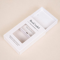 Boîte d'emballage personnalisée à tiroir coulissant, écologique, en papier avec fenêtre en PVC pour faux ongles faits main