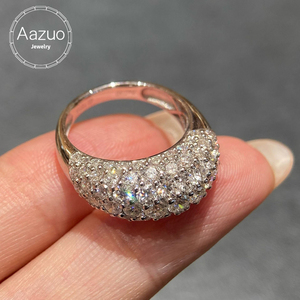 Aazuo Luxury Jewelry 18K Solid White <b>Gold</b> Lab Grown Diamonds <b>Cocktail</b> <b>Ring</b> For Women Wedding Party High Quality Fashion Jewelry - Product Image 1