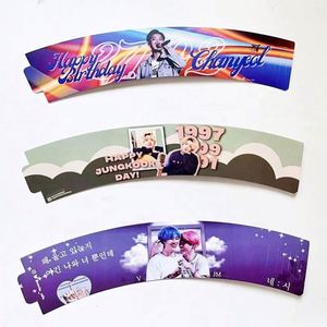 Manchons personnalisés pour gobelets à café en papier 9oz 10oz avec support isotherme cadeau Kpop Cupsleeve - Product Image 1