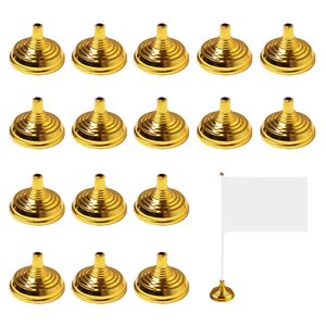 Bandiera da tavolo in plastica personalizzata in metallo bandiera da ufficio argento dorato piramide nera basi per supporti rotondi bandiere da scrivania palo <span class=keywords><strong>e</strong></span> supporto - Product Image 3