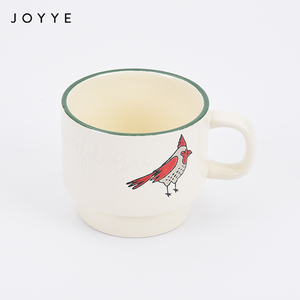 Joyye Navidad cera resistir glaseado brillante redondo lindo tazas Beige taza de café 2021 - Product Image 2