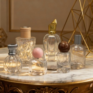 Custom Packaging Deluxe <b>Glass</b> Perfume <b>Bottles</b> 30ml 50ml 100ml with Frost Surface and <b>Pump</b> Sprayer Lid - Product Image 1