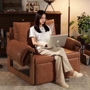 Sofá <span class=keywords><strong>cama</strong></span> individual <span class=keywords><strong>de</strong></span> madera maciza <span class=keywords><strong>de</strong></span> diseño moderno 2025, plegable, <span class=keywords><strong>de</strong></span> doble propósito para balcón y estudio, <span class=keywords><strong>cama</strong></span> retráctil para silla relajante - Product Image 5