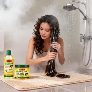 Set <span class=keywords><strong>de</strong></span> Cuidado Capilar con <span class=keywords><strong>Aceite</strong></span> <span class=keywords><strong>de</strong></span> <span class=keywords><strong>Oliva</strong></span>, Anti-Frizz, Nutritivo, con Fragancia Duradera, Champú <span class=keywords><strong>y</strong></span> Acondicionador Hidratante <span class=keywords><strong>y</strong></span> Refrescante - Product Image 4