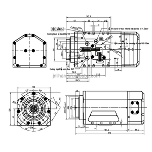 Motor de Husillo de Cinco Ejes HQD de 12KW con 24000 RPM, Refrigeración por Agua, Rodamiento Central, Accionamiento de 380V para Componentes Centrales de Puertas de Madera, 220/380V - Product Image 2