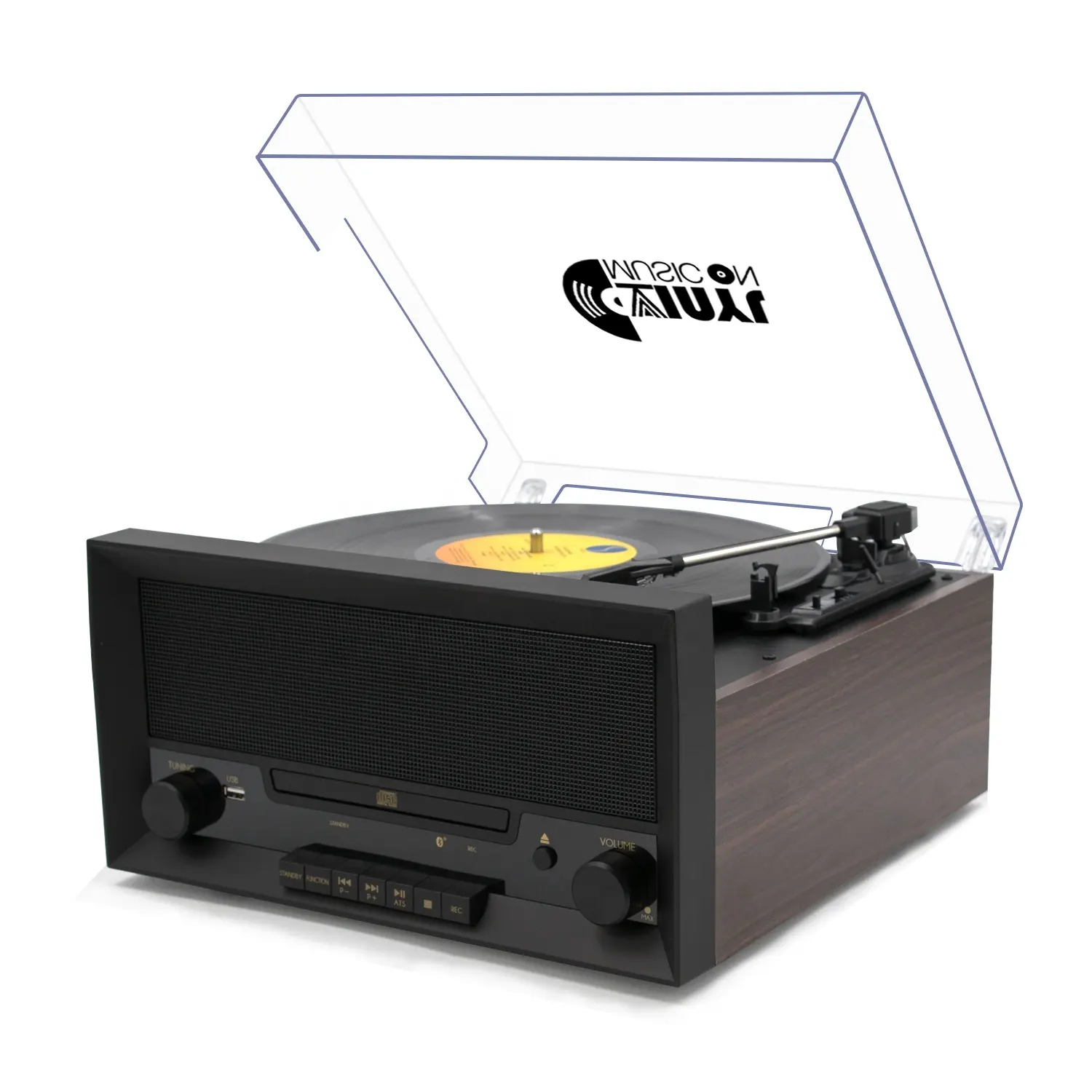 Player LP Classic Vintage Design 6 in 1 Audio Plattenspieler Plattenspieler & Vinyl-Plattenspieler LP & Grammophon mit CD-Wiedergabe/3-Gang-LP