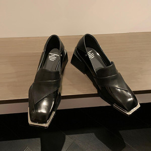 Zapatos de Mujer Cialisa Fashion, Diseño Cuadrado, Cuero Genuino Negro, Tacones de Bloque Blancos, Zapatos de Tacón <span class=keywords><strong>para</strong></span> Mujer <span class=keywords><strong>2022</strong></span> - Product Image 5