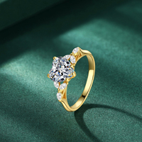 Bague personnalisée en moissanite cœur 1,2 carats en argent sterling 925 pour femme avec certification GRA, bijoux en gros