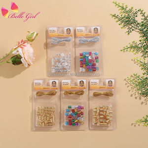 BELLEWORLD venta al por mayor oro metálico cadena brazalete Clip cuentas de madera Kit tubo de filigrana <span class=keywords><strong>Loc</strong></span> accesorios para el cabello para la decoración del trenzado - Product Image 1