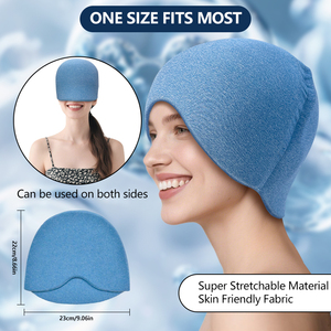 Ultra Flexible Cooling <b>Head</b> Cap One Size Fits Most Super Stretchable Skin Friendly Fabric for Hot Cold Therapy Pain Relief - Product Image 1