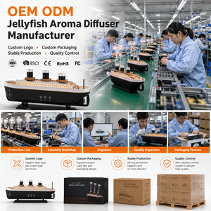 Humidificadores <span class=keywords><strong>de</strong></span> Aceites Esenciales con Diseño Innovador en Forma <span class=keywords><strong>de</strong></span> Barco, 250 ml, Control Remoto, Ultrasónico, <span class=keywords><strong>Difusor</strong></span> <span class=keywords><strong>de</strong></span> Aroma con Forma <span class=keywords><strong>de</strong></span> Medusa Titanic - Product Image 4