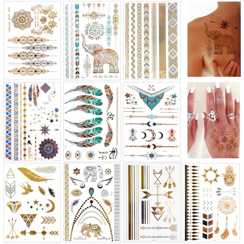 10 fogli da 130 tatuaggi assortiti