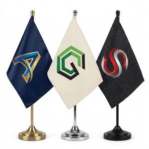 Drapeau de table de conférence haut de gamme avec mât en acier inoxydable pour réunion - Product Image 1