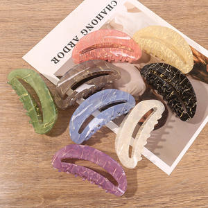 Pinza de Pelo Retro para Mujer, Diseño de Leopardo Marmoleado, Acrílico, 11 cm, para Uso Diario, Accesorios para el Cabello de Tamaño Mediano para Chicas - Product Image 1