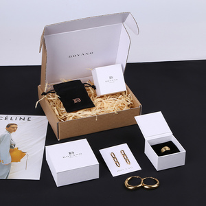 Boyang Custom Fashion Design White PU Leather Women Ring Earing <b>Box</b> Jewelry Packaging Boxes Luxury - Product Image 1