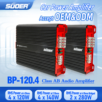 Amplificateur de puissance pour voiture BP-120.4 classe AB 4 canaux 120W RMS avec crossovers