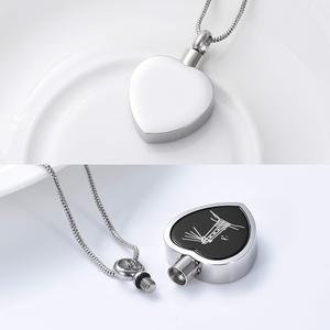 Collar de urna conmemorativa de corazón para cenizas <span class=keywords><strong>Faro</strong></span>/Pata/Cruz Cremación Cenizas <span class=keywords><strong>Joyería</strong></span> Corazón Recuerdo Colgante Cenizas Titular - Product Image 4