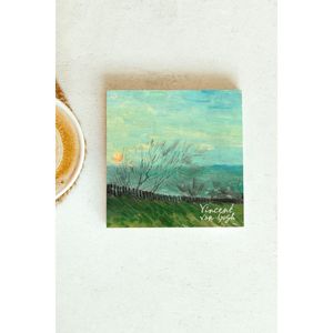 Sous-verre carré en pierre unique de 28 mm de la série Vincent Van Gogh, idéal pour les cadeaux d'affaires ou la promotion - Product Image 1