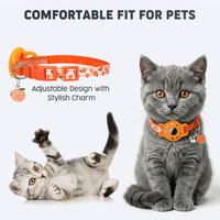 Nouveau collier de sécurité détachable pour chat compatible AirTag avec support de traceur intégré, breloques mignonnes et élégantes, en plastique léger
