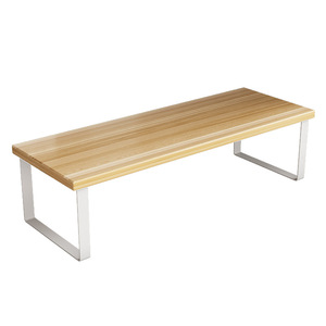 Desktop Computer Riser Stand Wooden Monitor Lift Desk Organizer Storage <b>Shelf</b> Office Workspace Holder Rectangle Shape - Product Image 5