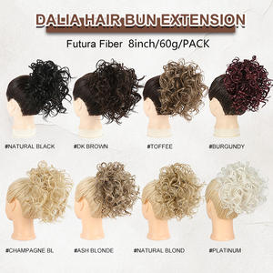 Julianna แฮร์พีซผมสังเคราะห์ kanekalon Futura <span class=keywords><strong>สั้น</strong></span> dalia <span class=keywords><strong>ผม</strong></span>ต่อผมหางม้าแบบยุ่ง - Product Image 5