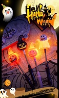 Lanterne d'Halloween ML Brand à manivelle lumineuse à laser, en plastique, en forme de citrouille, fantôme ou sorcière, veilleuse d'intérieur pour enfants, ornement