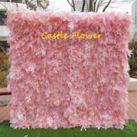 Mur floral de scène de mariage, toile de fond décorative, rideau mural de fleurs roses de haute qualité, tapis enroulable en tissu de soie pour mur de fleurs