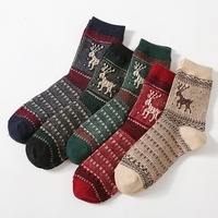 Chaussettes d'hiver en laine épaisse et respirante pour femme, motif Argyle, douces, chaudes et confortables, avec bordure et corps au design unique – Cadeau de Noël