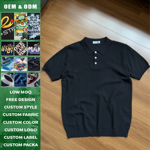 Polo de punto texturizado de algodón para hombre, corte holgado, color liso, ideal para el trabajo y el día a día, unisex, MOQ bajo, personalizable, verano 2026 - Product Image 1