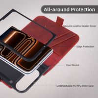 Étui de téléphone en cuir véritable sur mesure pour DUO - Étui à rabat de style portefeuille avec plusieurs emplacements pour cartes - Fabricant de luxe