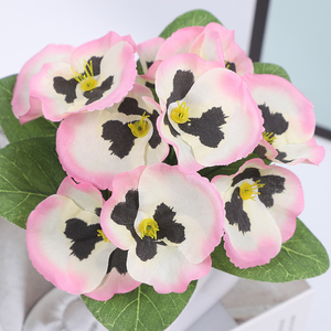 Fiori Artificiali Verdi Realistici, Vaso di Pansé Selvatico Grande, Fioriture Quasi Naturali per Esterni in Plastica e Tessuto - Product Image 5