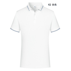 เสื้อโปโลสีพื้น ผ้าฝ้าย 215 กรัม ผ้าปิเก้ แต่งขอบตัดกัน แขนสั้น ชุดทำงาน ชุดลำลองฤดูร้อน - Product Image 2